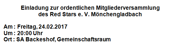 Read more about the article Mitgliederversammlung 2017 am 24.02.2017