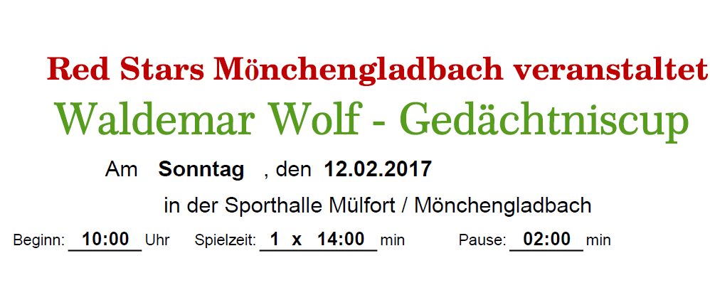 Read more about the article Waldemar Wolf Gedächtniscup 2017 am 12.02.2017