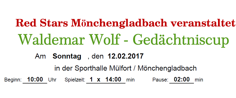 Waldemar Wolf Gedächtniscup 2017 am 12.02.2017